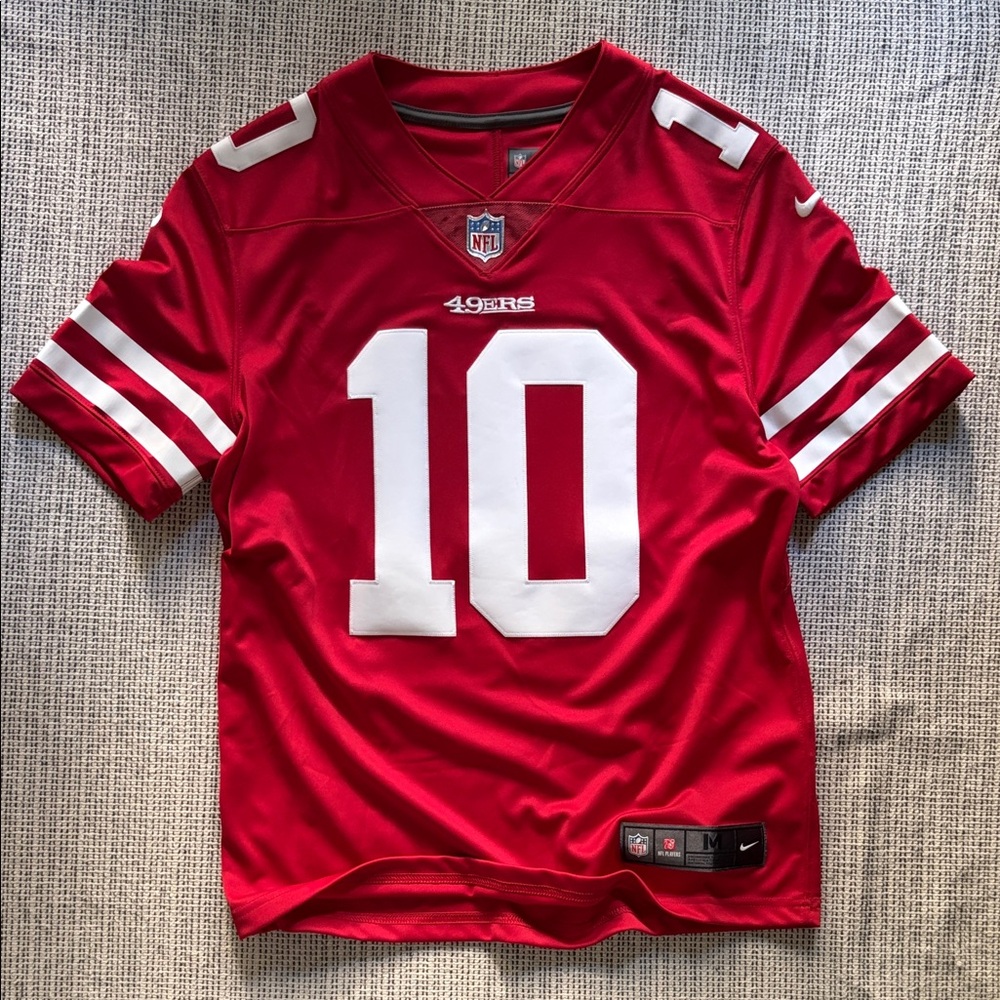 Nike Red and White Football Jersey 49ers Garoppolo Home